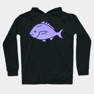 kawaii cute cartoon violet fish Hoodie